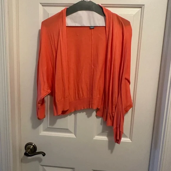 Old Navy Orange Cropped Cardigan Sweater Open Front - Picture 5 of 5